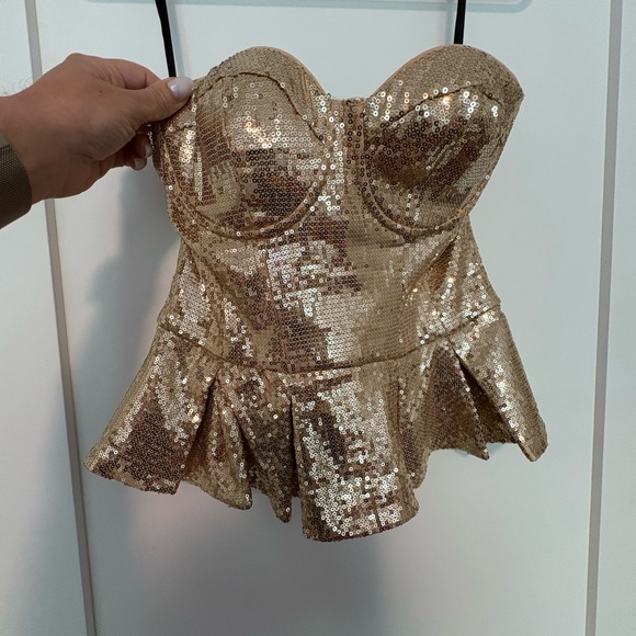 Bebe peplum sequined top - Picture 4 of 5